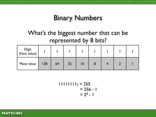 Math1003 1.9 - Converting Decimal to Binary and Hex | PDF