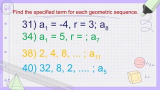 Geometric Sequence Examples In Math Mathematics 10: Geometric Sequences.pptx