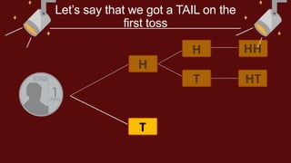 T HT
Let’s say that we got a TAIL on the
first toss
H
T
H HH
 