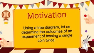 Motivation
Using a tree diagram, let us
determine the outcomes of an
experiment of tossing a single
coin twice.
 