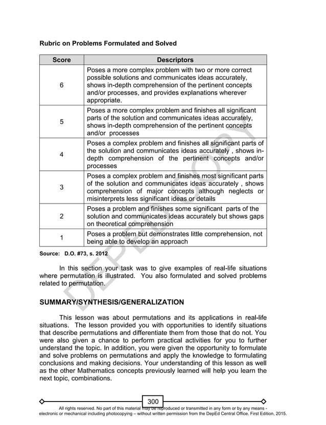 Math learners material grade 10 quarter 3
