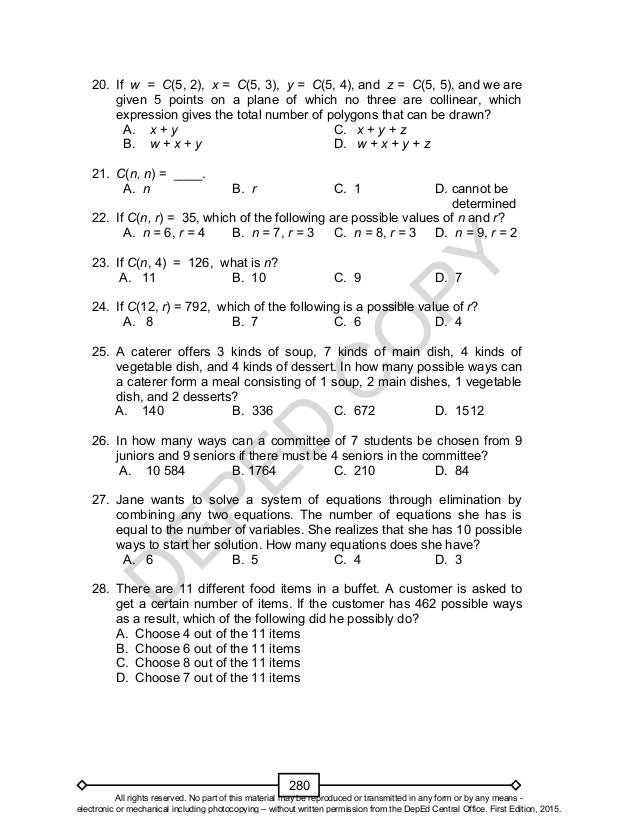 Math Learners Material Grade 10 Quarter 3