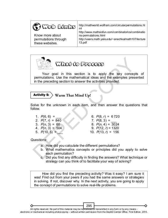 Math learners material grade 10 quarter 3