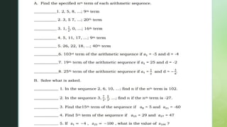 Mathematics 10 Quarter 1 : Arithmetic Sequence | PPTX