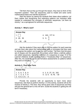Math10 tg u1 | PDF