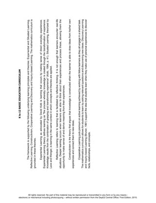 D
EPED
C
O
PY
All rights reserved. No part of this material may be reproduced or transmitted in any form or by any means -
electronic or mechanical including photocopying – without written permission from the DepEd Central Office. First Edition, 2015.
 