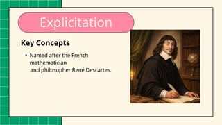 Angle Properties of Rectangles
Explicitation
Key Concepts
• Named after the French
mathematician
and philosopher René Descartes.
 
