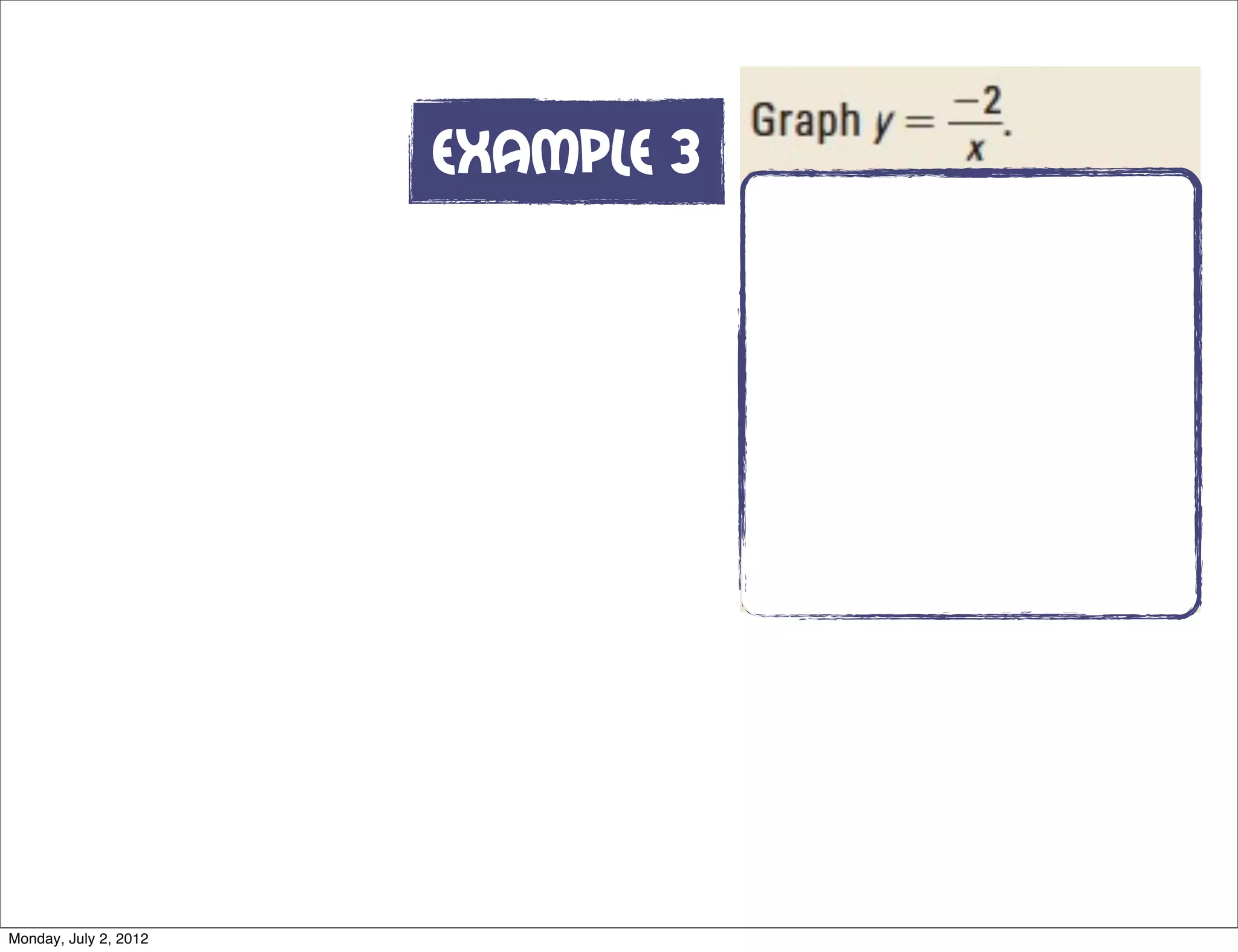 Example 3
Monday, July 2, 2012