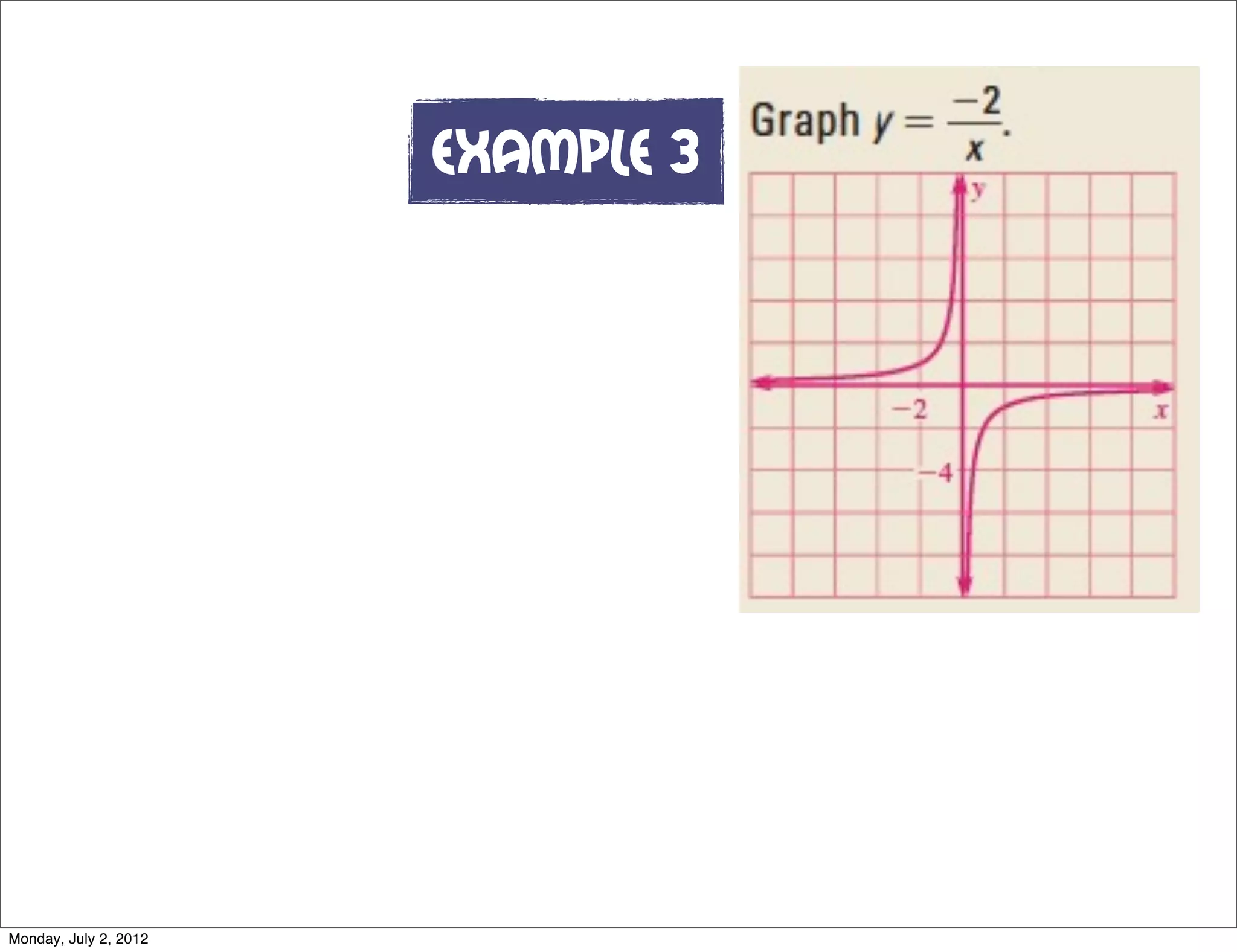 Example 3
Monday, July 2, 2012