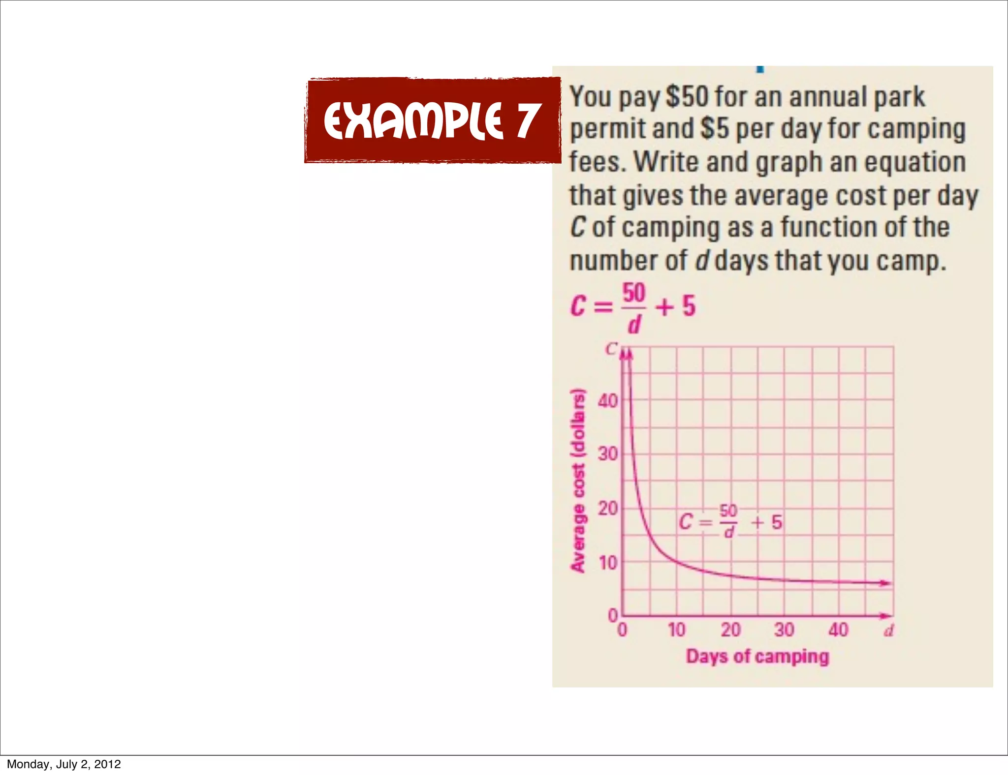 Example 7
Monday, July 2, 2012