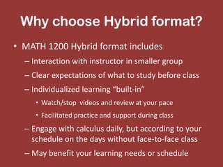 Math 1200 Teaching Formats Overview for registration | PPTX