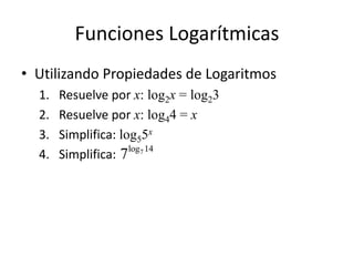 Log44 MATH1500 - Funciones Exponenciales y Logarítmicas | PDF | Physics | Science