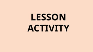 LESSON
ACTIVITY
 