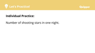 Let’s Practice!
Individual Practice:
Number of shooting stars in one night.
 