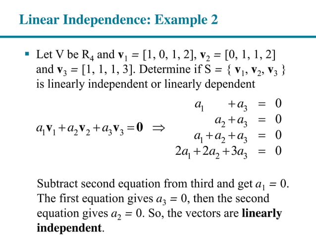 Chapter 4: Vector Spaces - Part 2/Slides By Pearson | PPT