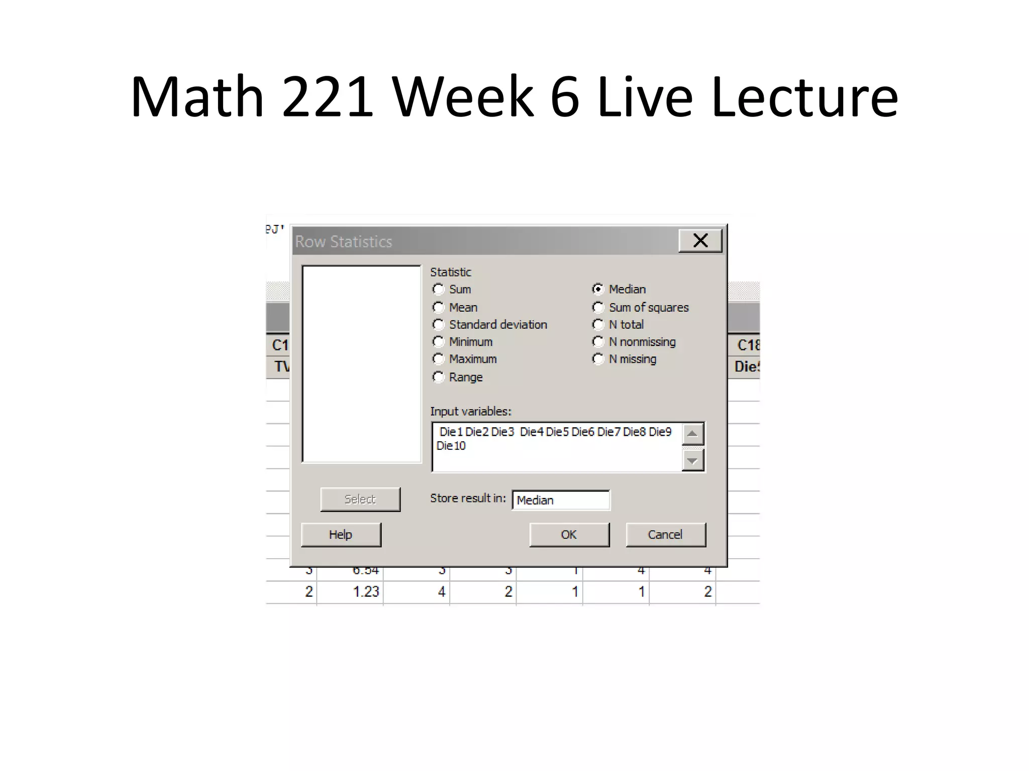 Math 221 Week 6 Live Lecture
 
