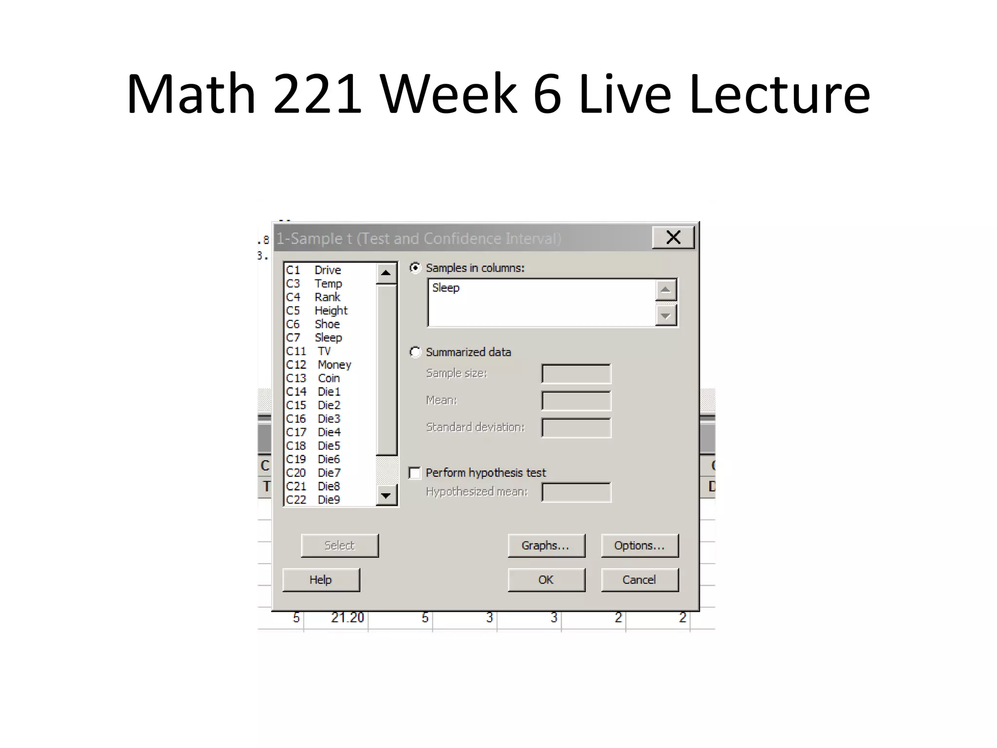 Math 221 Week 6 Live Lecture
 