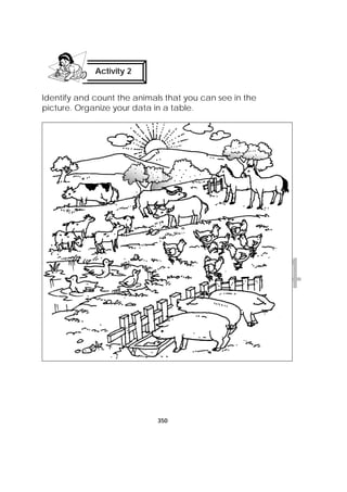 DRAFT
April 10, 2014
350
 
Identify and count the animals that you can see in the
picture. Organize your data in a table.
Activity 2
 
 