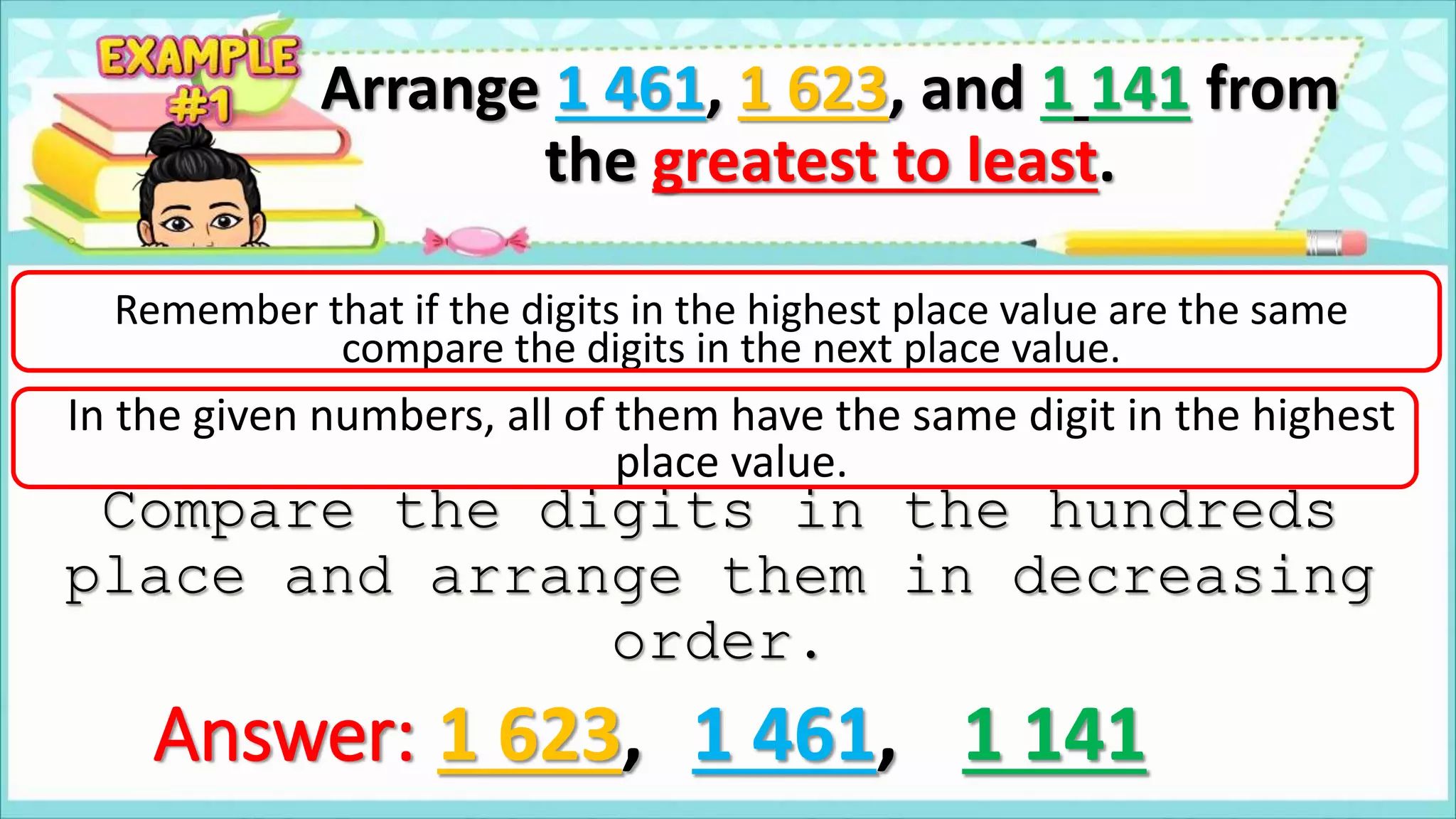 Comparing and Ordering Numbers(Math 3) | PPTX