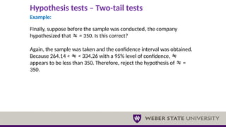 Test of Hypothesis using one tail test in Data Analysis | PPTX