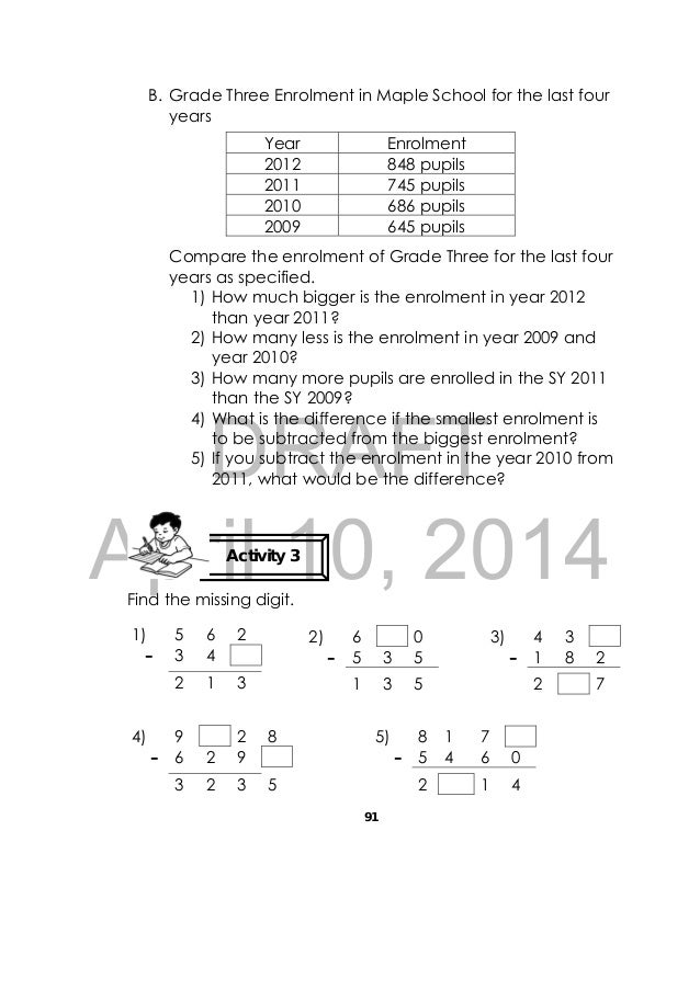 Grade 3 Math Learners Module