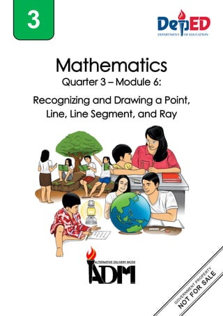 Mathematics
Quarter 3 – Module 6:
Recognizing and Drawing a Point,
Line, Line Segment, and Ray
3
 