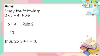 Comprehensive Math 4 Lesson on Order of Operations Using MDAS Rules | PPTX