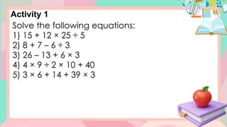 Comprehensive Math 4 Lesson on Order of Operations Using MDAS Rules | PPTX