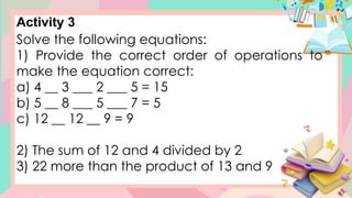 Comprehensive Math 4 Lesson on Order of Operations Using MDAS Rules | PPTX