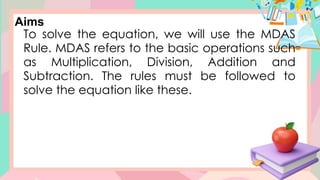 Comprehensive Math 4 Lesson on Order of Operations Using MDAS Rules | PPTX
