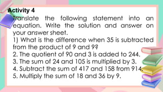 Comprehensive Math 4 Lesson on Order of Operations Using MDAS Rules | PPTX