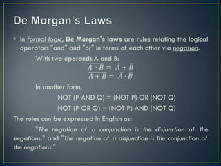 logic and set theory | PPTX