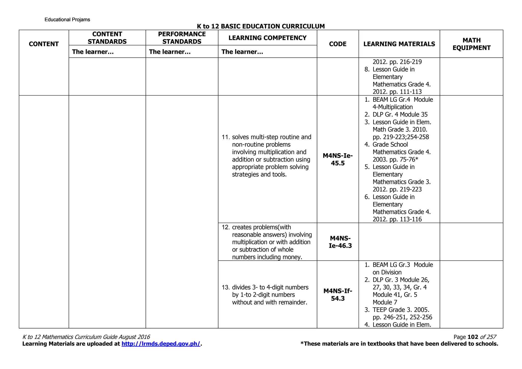 Math 4 Curriculum Guide rev.2016