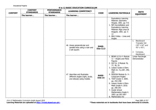 Math Curriculum Chart Math 4 Curriculum Guide rev.2016