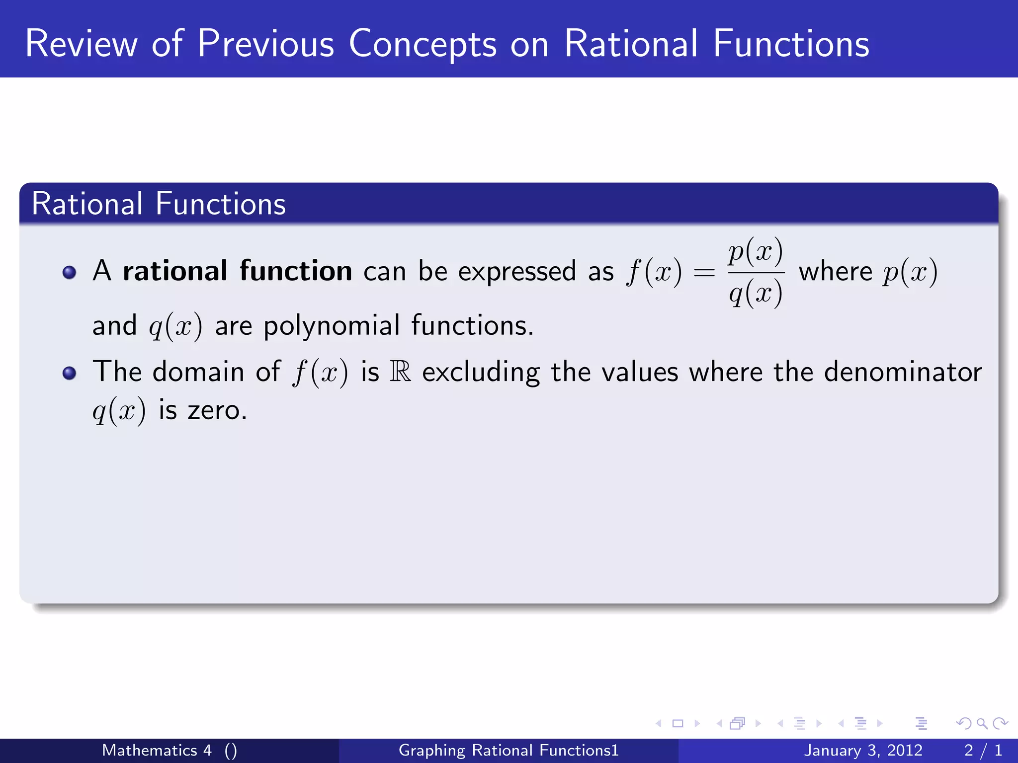 Math 4 graphing rational functions | PDF