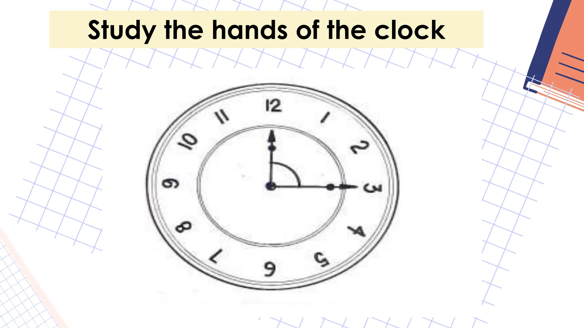 Study the hands of the clock
 