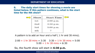 Time Patterns Math MATH 4 PPT Q3 - Patterns And Algebra.pptx