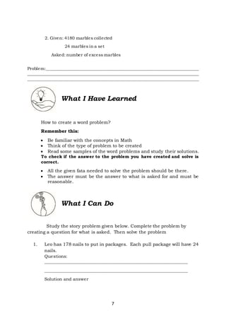 Math 4 q 1 mod12 learning competencies 24 | DOCX