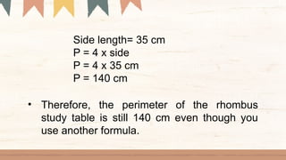 Rhombus Table Math MATH 4_Q1_WEEK3 powerpoint presentations | PPTX