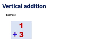 Example
1
3
Vertical addition
 