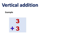 Example
3
3
Vertical addition
 