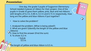 Addition and subtraction of decimals Grade 5 | PPTX