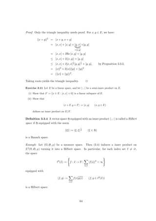 Theorem 2.2.11 The linear map T : BV0([0, 1]) → C([0, 1])∗ defined by
(Tα)(f) :=
Z 1
0
f(x) dα(x)
is an isometric isomorphism.
Proof It is obvious that kTαk ≤ kαkBV for all α ∈ BV0([0, 1]).
Conversely, let φ ∈ C([0, 1])∗. Let u0 :≡ 0, and for any x ∈ (0, 1], define ux : [0, 1] → R
by letting
ux(t) :=
(
1, 0 ≤ t ≤ x,
0, x  t ≤ 1.
By Corollary 2.1.5, there is an extension φ̃ ∈ `∞([0, 1])∗ of φ with kφ̃k = kφk. Define
α: [0, 1] → F, x 7→ φ̃(ux).
We claim that α ∈ BV0([0, 1]). Let 0 = x0  x1  · · ·  xn = 1, and define, for
j = 1, . . . , n:
σj :=
( |α(xj)−α(xj−1)|
α(xj)−α(xj−1) , if α(xj) 6= α(xj−1),
0, otherwise.
We then have:
n
X
j=1
|α(xj) − α(xj−1)| =
n
X
j=1
σj(α(xj) − α(xj−1))
=
n
X
j=1
σj(φ̃(uxj ) − φ̃(uxj−1 ))
= φ̃


n
X
j=1
σj(uxj − uxj−1 )


| {z }
k·k∞≤1
≤ kφ̃k
= kφk.
Hence, α is a bounded variation such that kαkBV ≤ kφk.
Next, we claim that Tα = φ (this establishes at once that T is a surjective isometry
and thus an isometric isomorphism). For any f ∈ C([0, 1]) and any partition P = {0 =
x0  x1  · · ·  xn = 1} of [0, 1], let
δ(P) = sup
j=1,... ,n
|xj − xj−1|
36
 