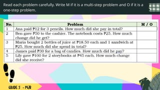 Problem Solving In Math Using Gmdas MATH5_Q4_W1 SOLVING WORD PROBLEMS USING GMDAS | PPTX