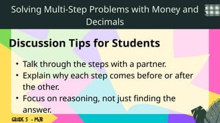 Problem Solving In Math Using Gmdas MATH5_Q4_W1 SOLVING WORD PROBLEMS USING GMDAS | PPTX