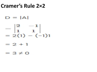 Cramer’s Rule 2×2
 