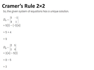 Cramer’s Rule 2×2
 