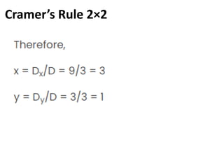 Cramer’s Rule 2×2
 