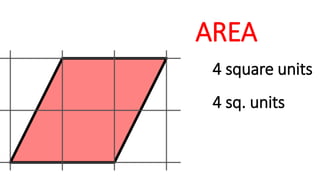 AREA
4 square units
4 sq. units
 