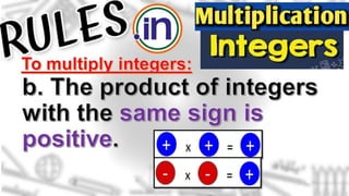 Math 6 - Multiplication of Integers
